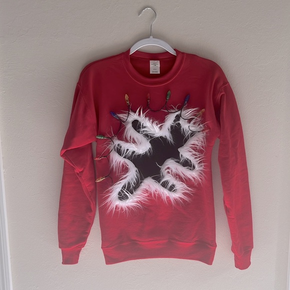 NWT Ugly Christmas Sweater Fried Cat from Griswolds Light Up String - Picture 4 of 5